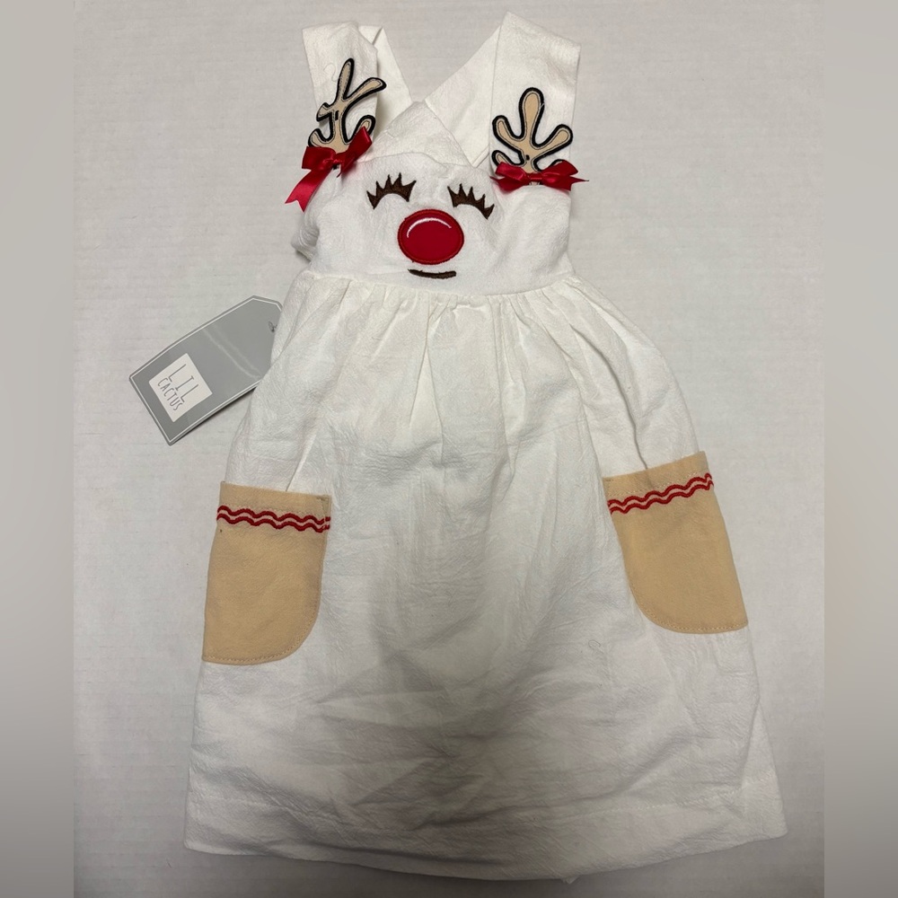 NWT Lil Cactus reindeer dress, size 2T